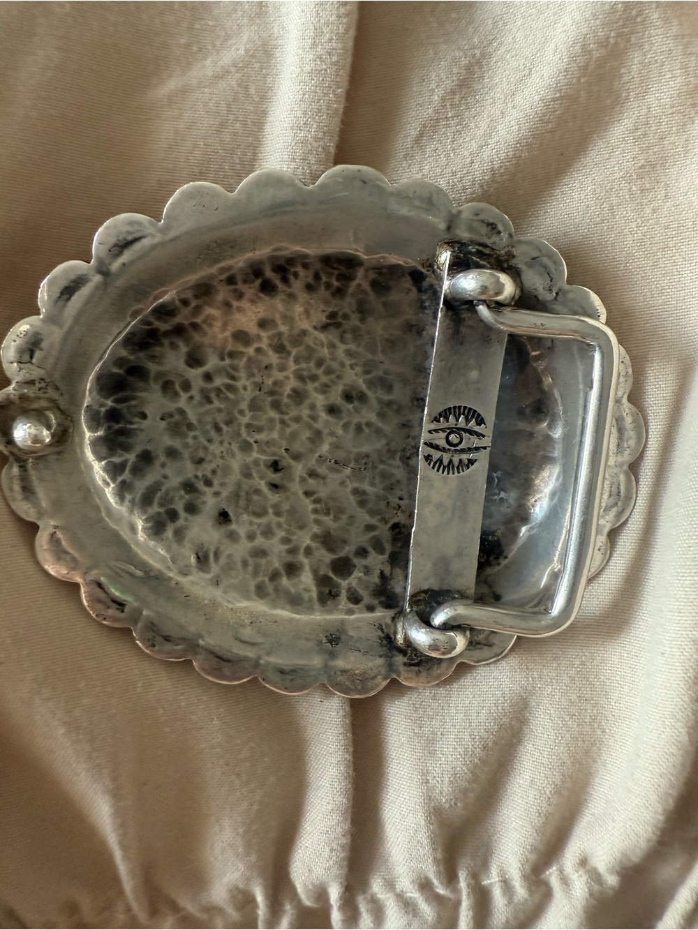 Sterling Silver Belt Buckle - Women's Native American signed OPEN to offers - Picture 2 of 4